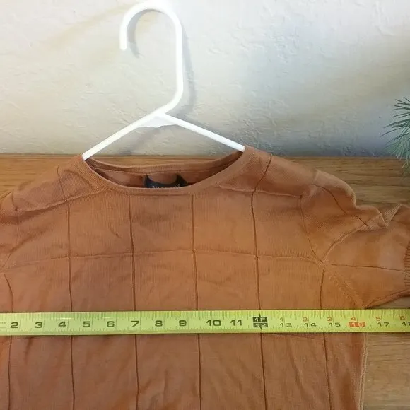 100% Silk Knit Short Sleeved Sweater- Terracotta