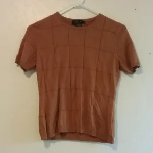 100% Silk Knit Short Sleeved Sweater- Terracotta