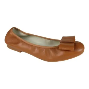 1412 - Tan Soft Leather Flats for Girl/Teen/Women by London Kids