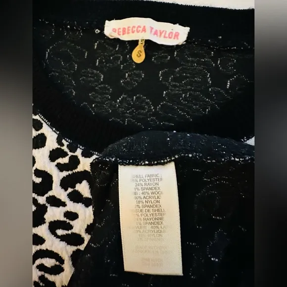 $170 REBECCA TAYLOR Sweatshirt Women S Leopard Print Crewneck Lightweight Trendy