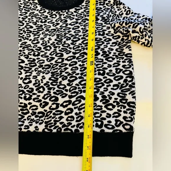 $170 REBECCA TAYLOR Sweatshirt Women S Leopard Print Crewneck Lightweight Trendy
