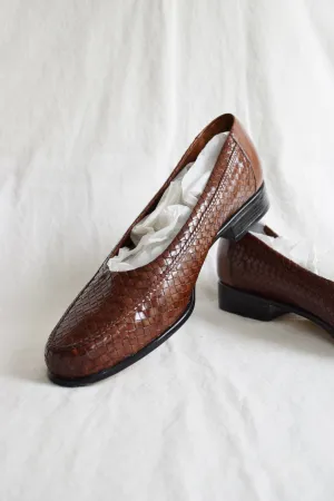 1990s Woven Leather Slip Ons | US 8.5