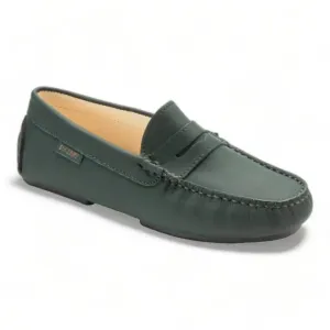 2485 - Green Sahara Leather Soft Loafer for Girl by London Kids