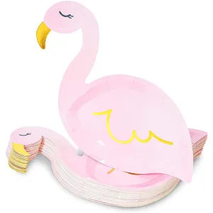48 Pink Flamingo Party Paper Plates Girl Baby Shower Birthday Supplies