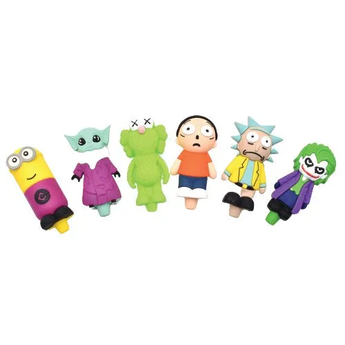 4" Character Silicone Hand Pipes - Styles May Vary - (20 Count Per Jar)
