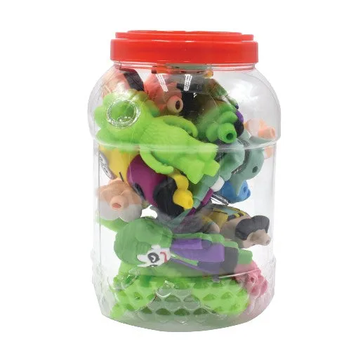 4" Character Silicone Hand Pipes - Styles May Vary - (20 Count Per Jar)