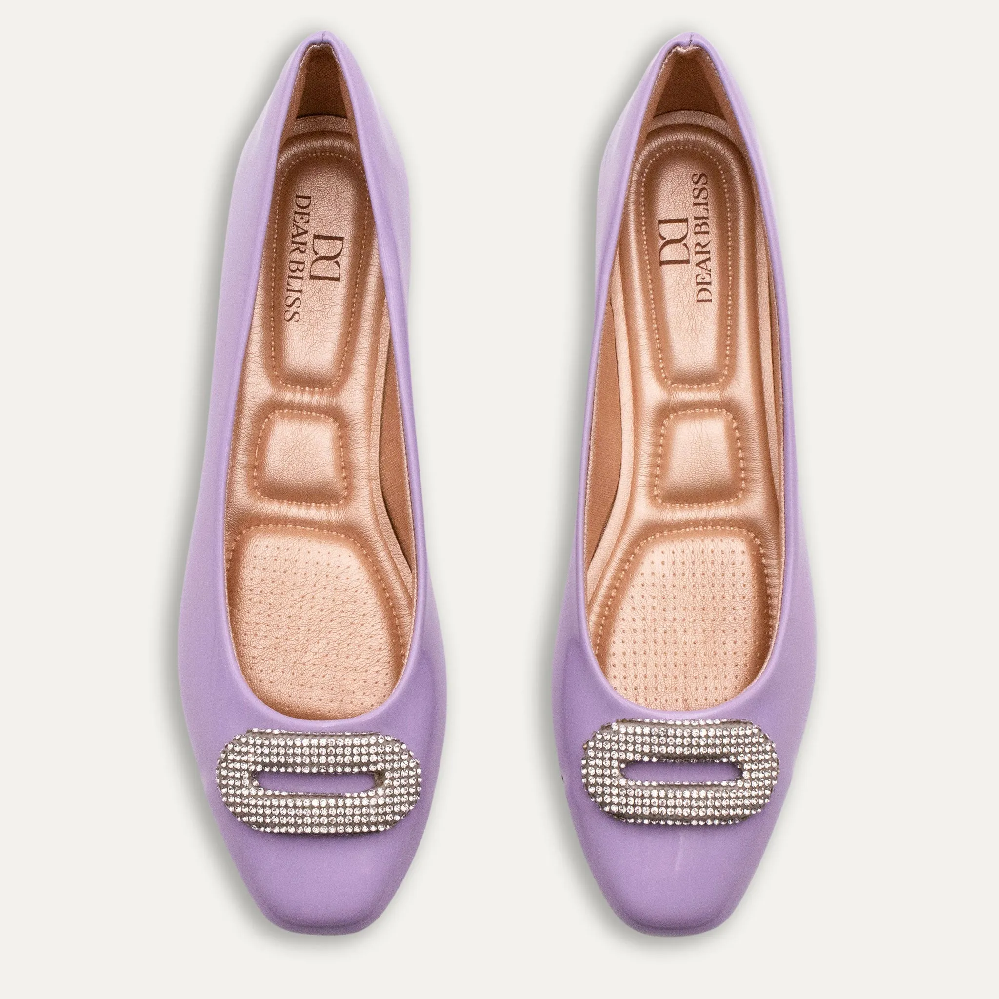 Adel Crystal Buckle Mauve Ballet Flats