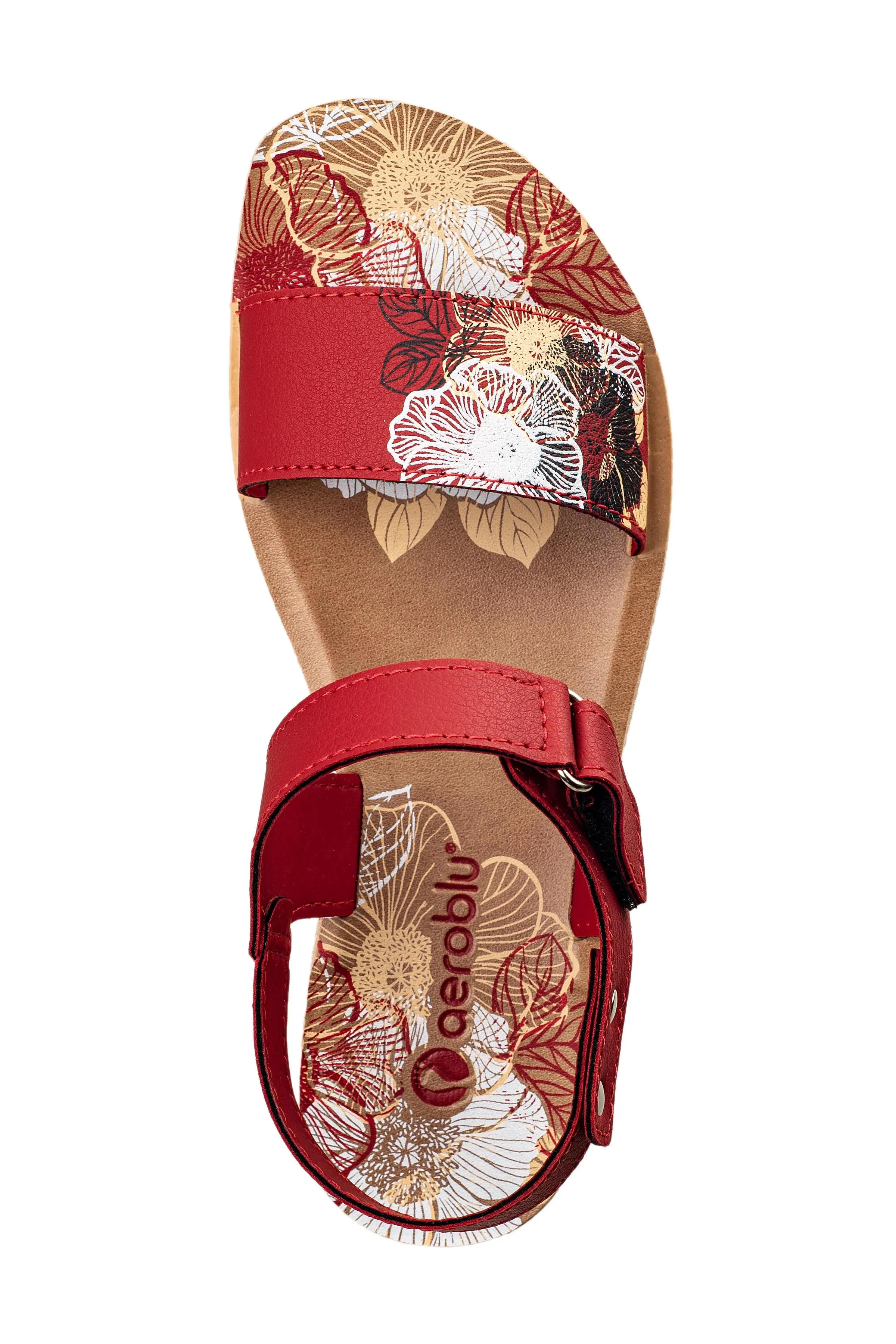 Aeroblu Ladies Red Sandal PU