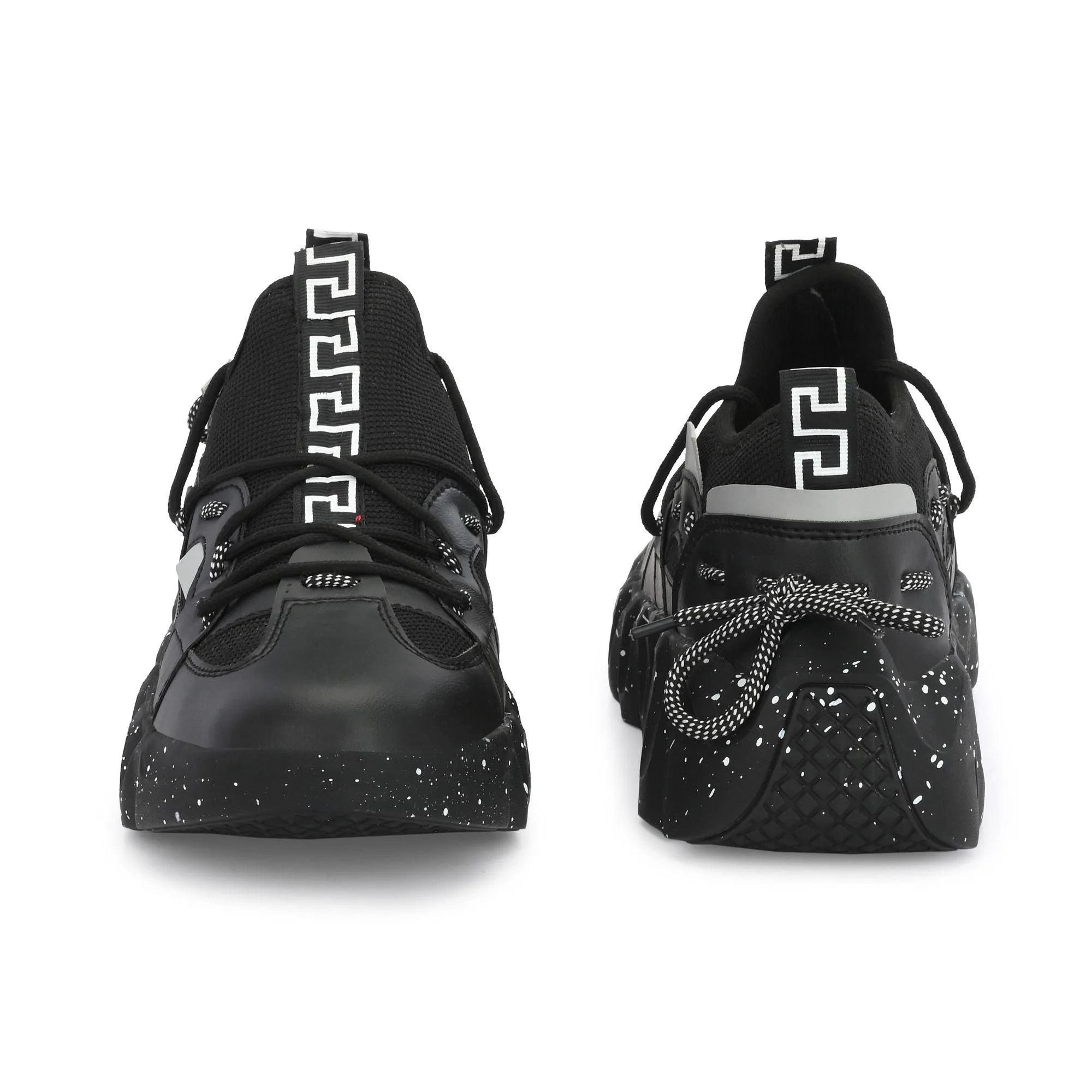 Airbell Black Mesh Lightweight Sports Running Shoes for Men's