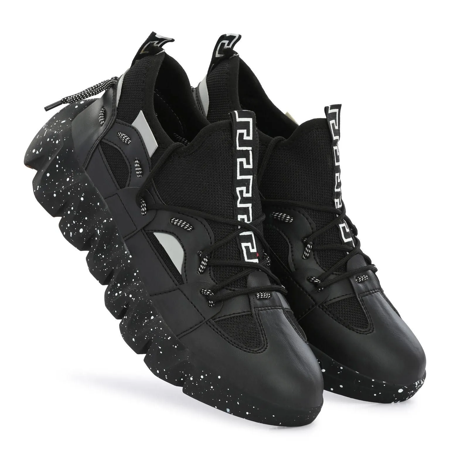Airbell Black Mesh Lightweight Sports Running Shoes for Men's