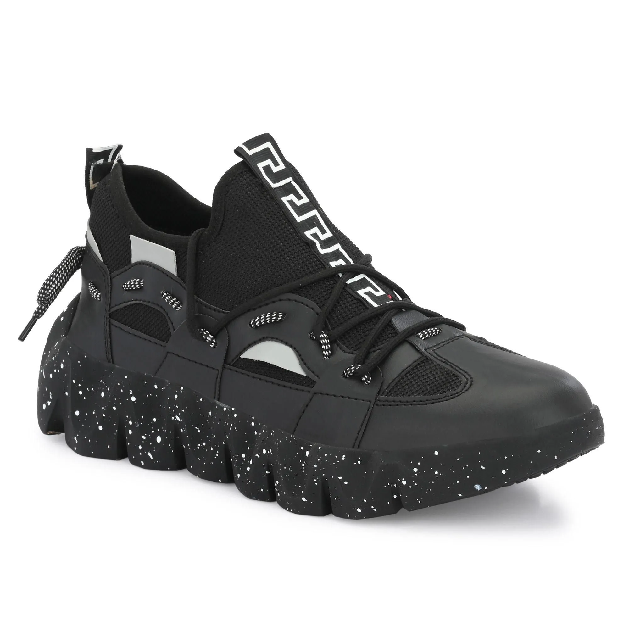 Airbell Black Mesh Lightweight Sports Running Shoes for Men's