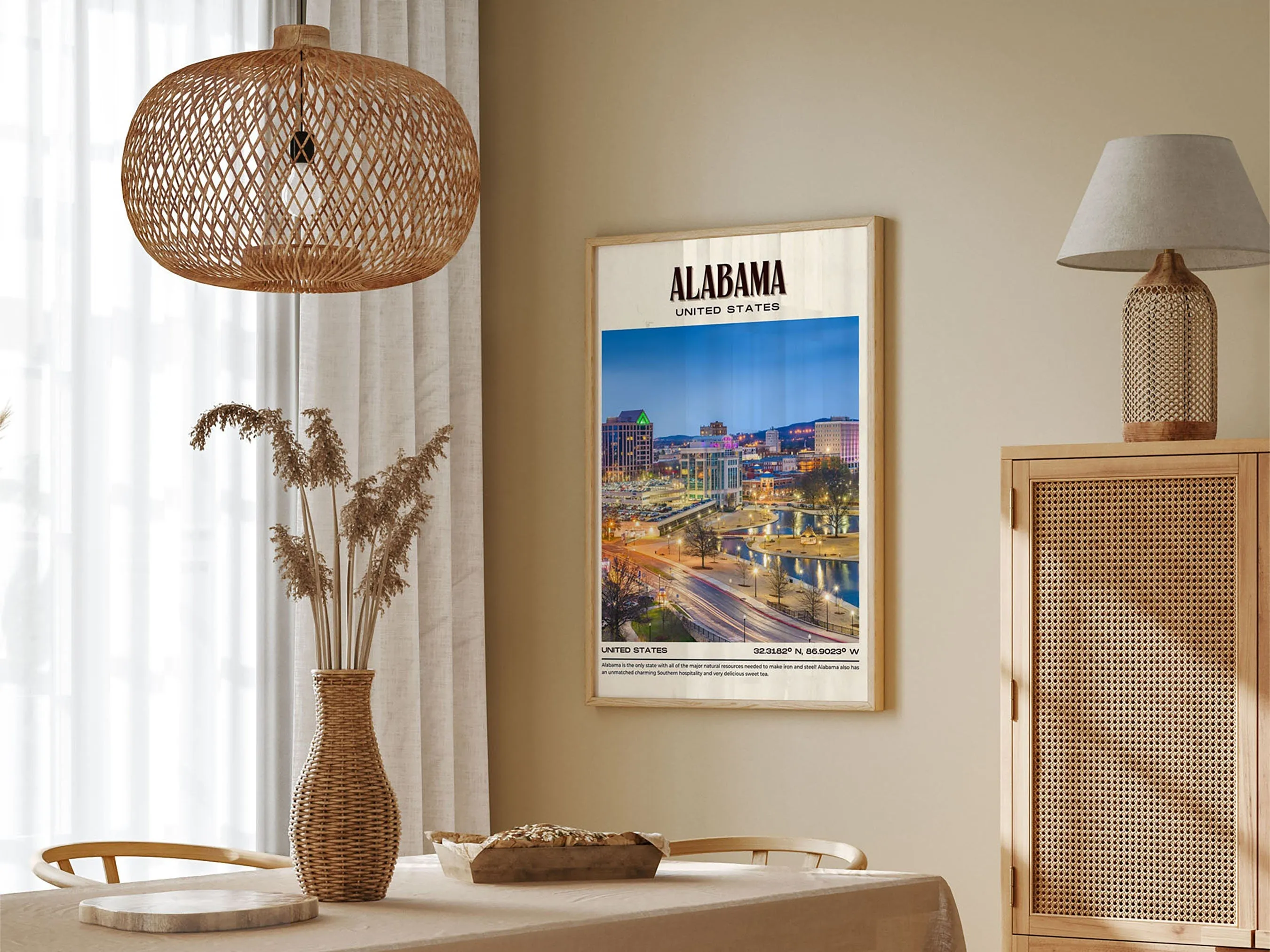 Alabama Vintage Wall Art, United States