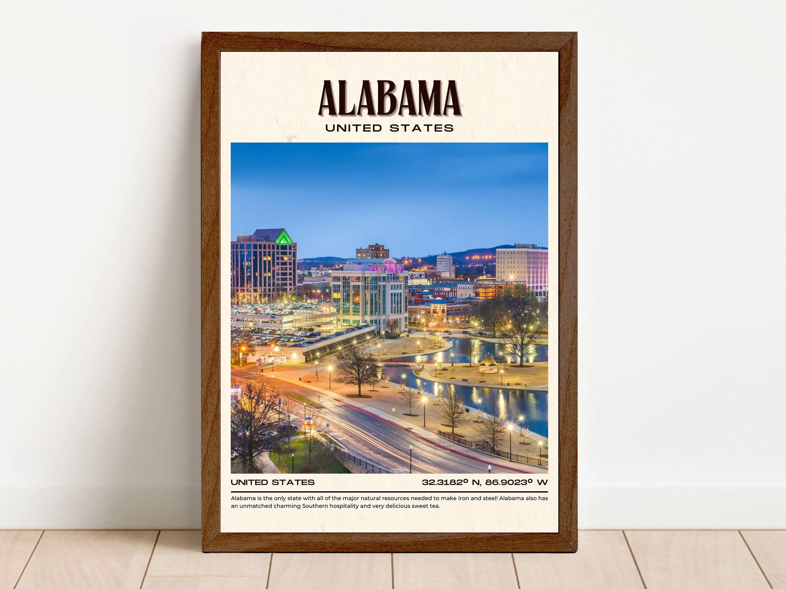 Alabama Vintage Wall Art, United States