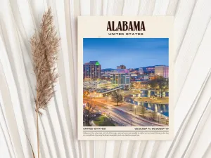Alabama Vintage Wall Art, United States