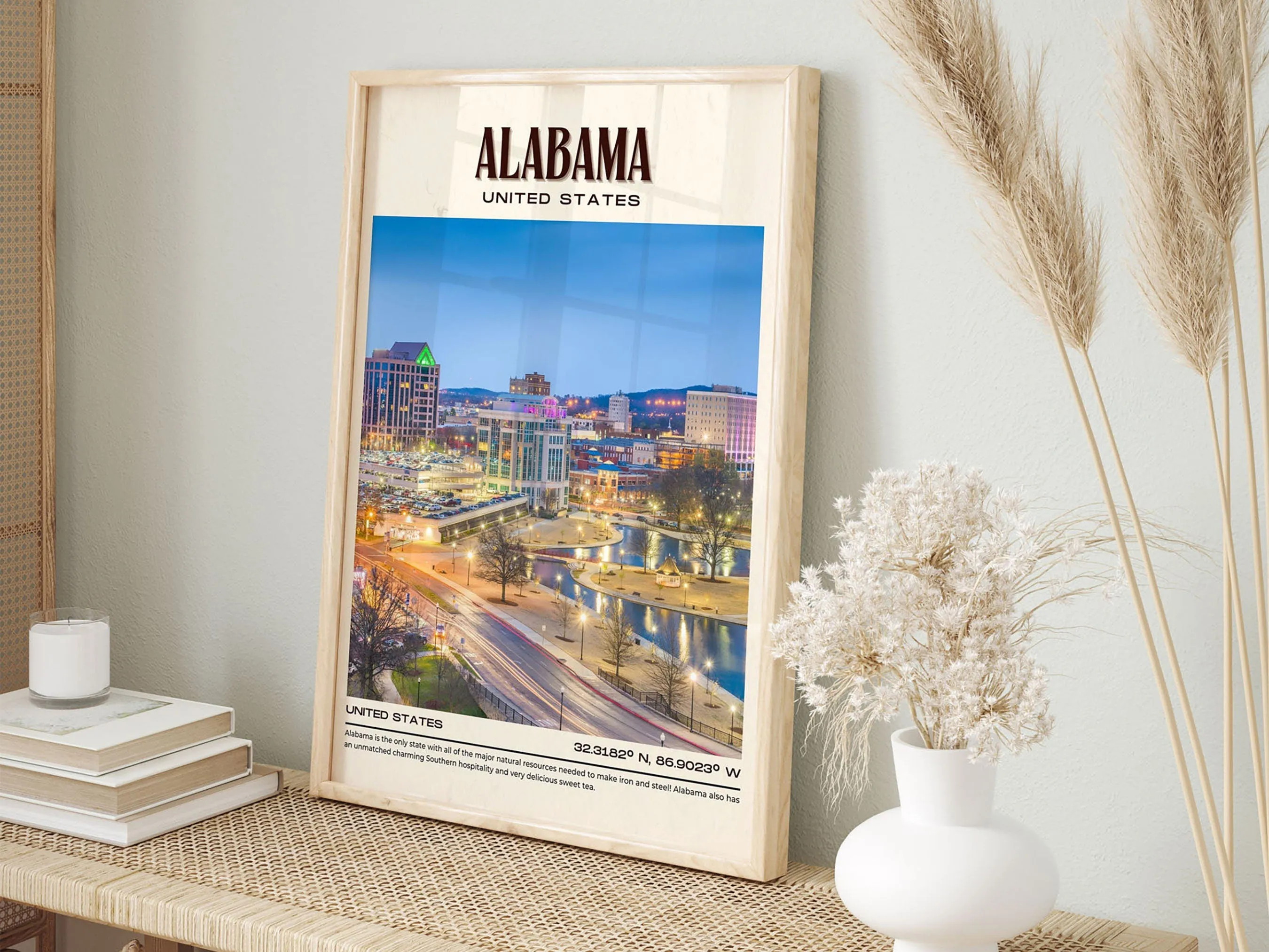 Alabama Vintage Wall Art, United States