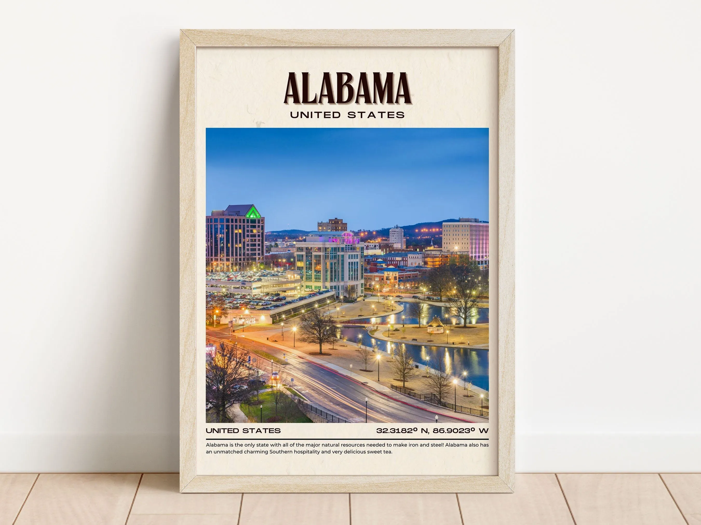 Alabama Vintage Wall Art, United States