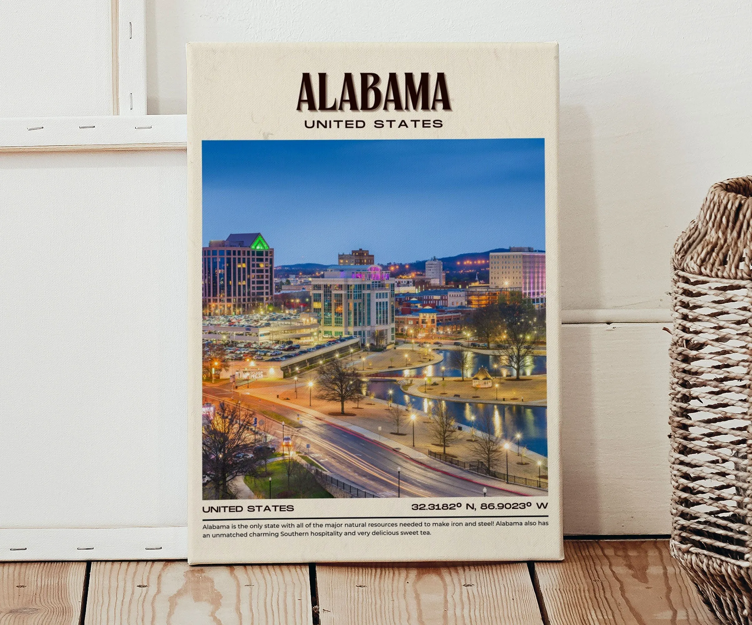 Alabama Vintage Wall Art, United States