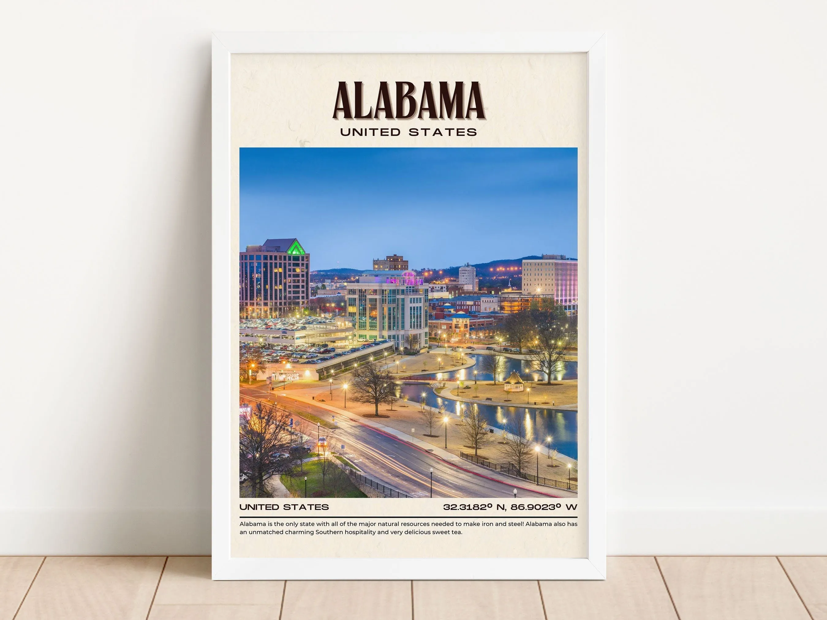 Alabama Vintage Wall Art, United States