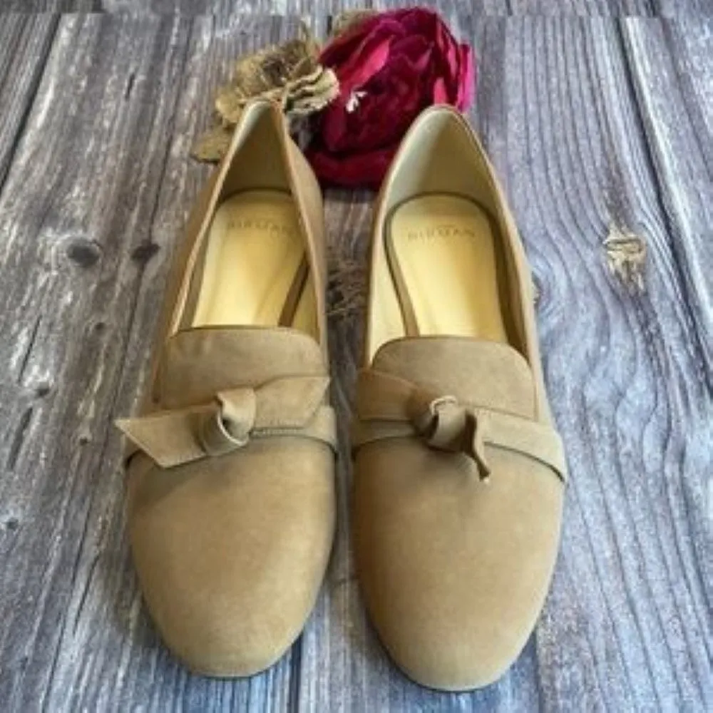 Alexandre Birman Clarita Tan Suede/Leather Smoking Slippers 40M