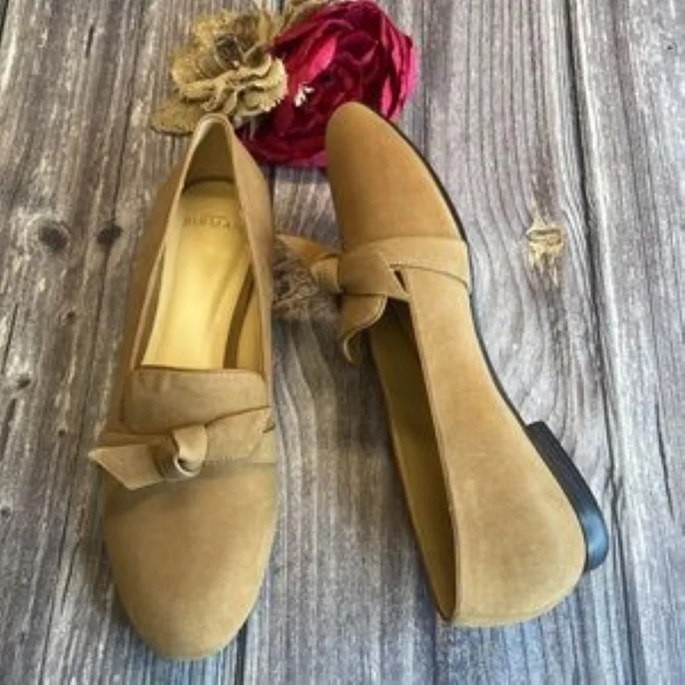 Alexandre Birman Clarita Tan Suede/Leather Smoking Slippers 40M