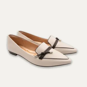 Alia Off-White Knotted Loafers