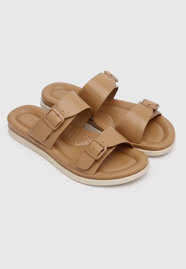Alora Comfy Sandals (Brown)