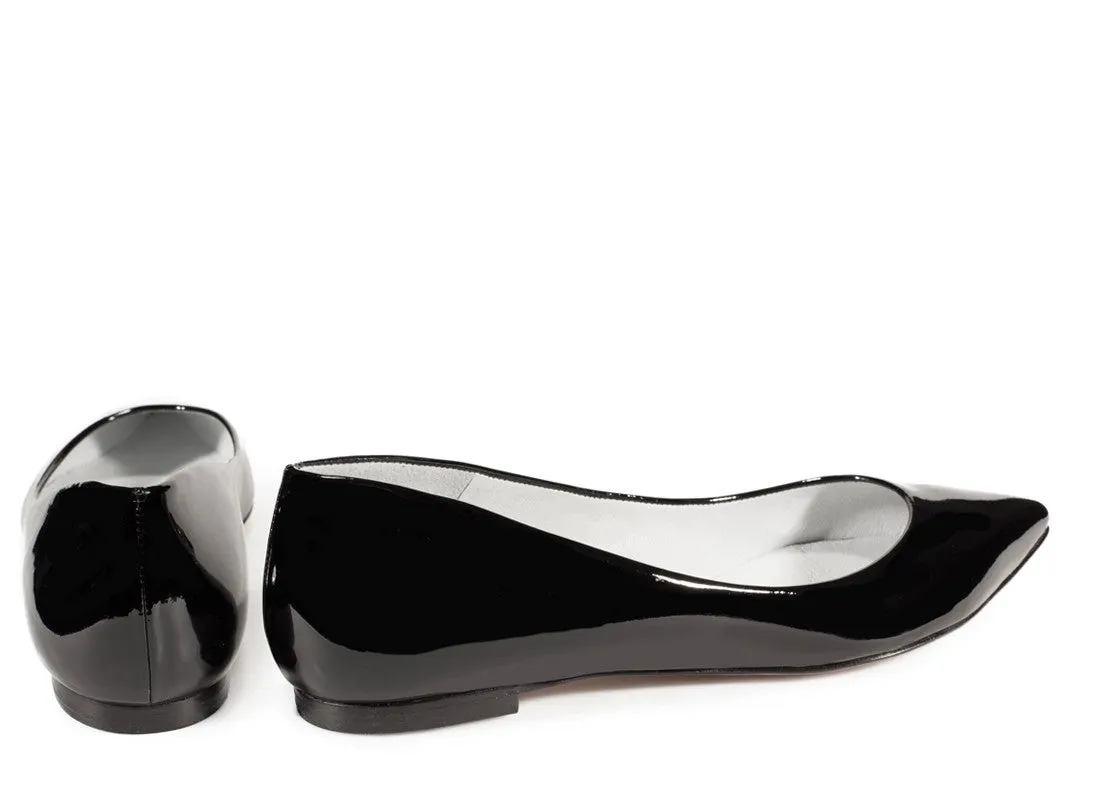 Amber Patent Flats Black