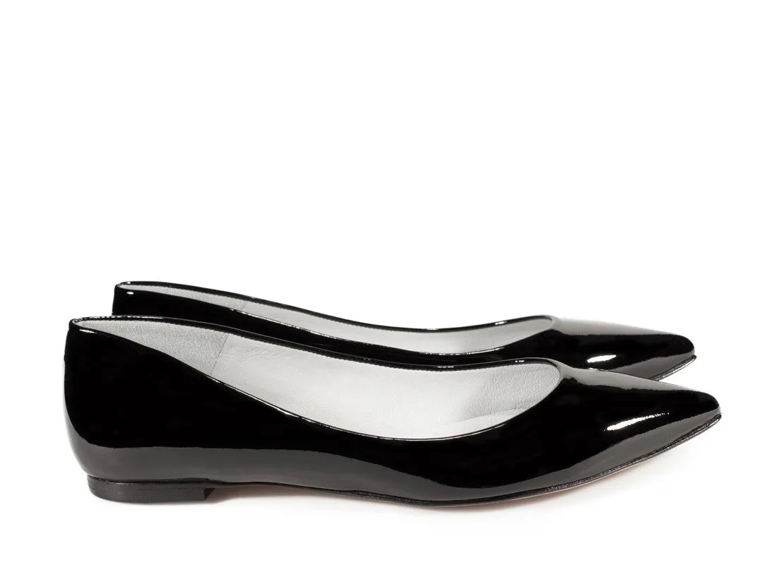 Amber Patent Flats Black