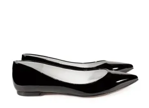 Amber Patent Flats Black