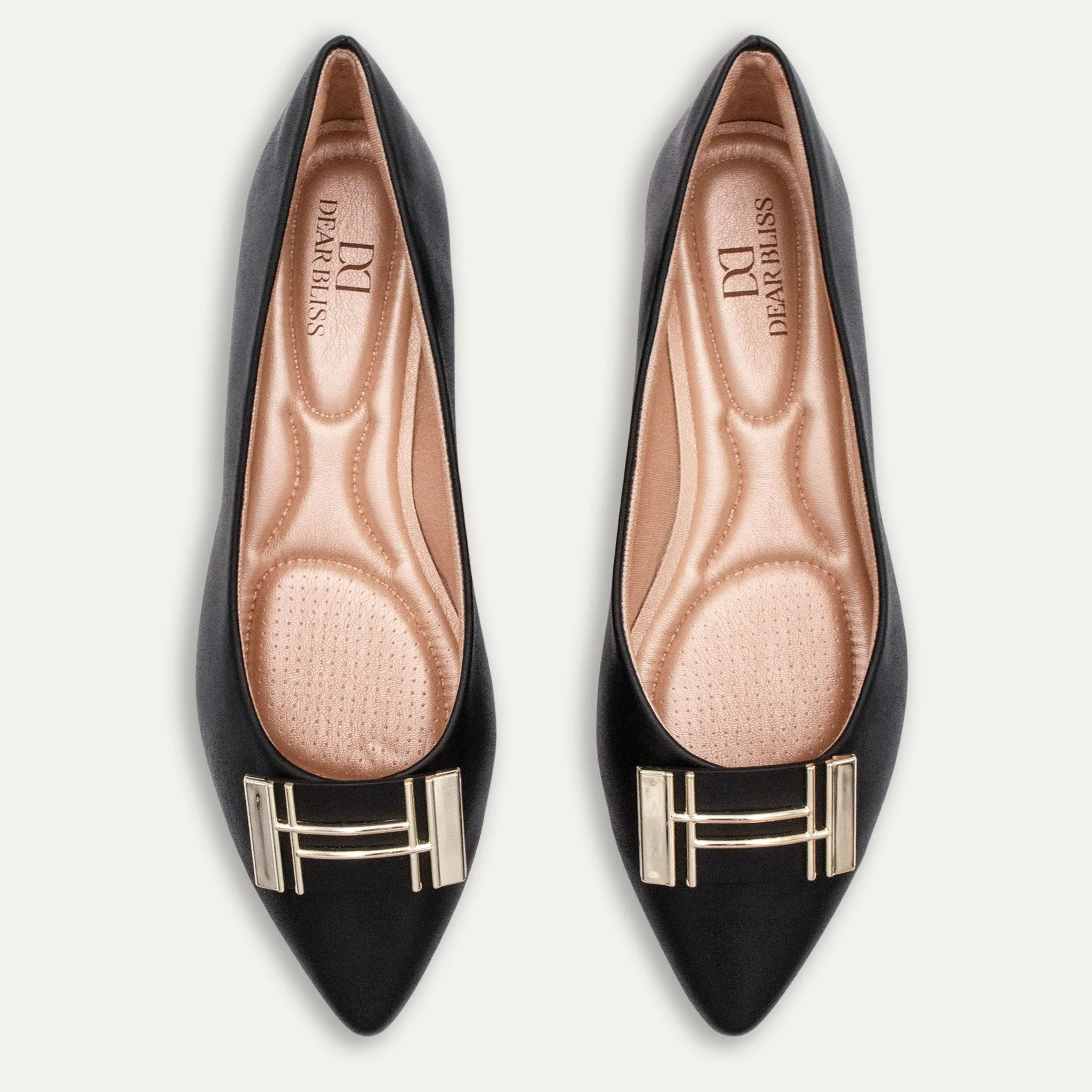 Analia Black Pointed Toe Flats