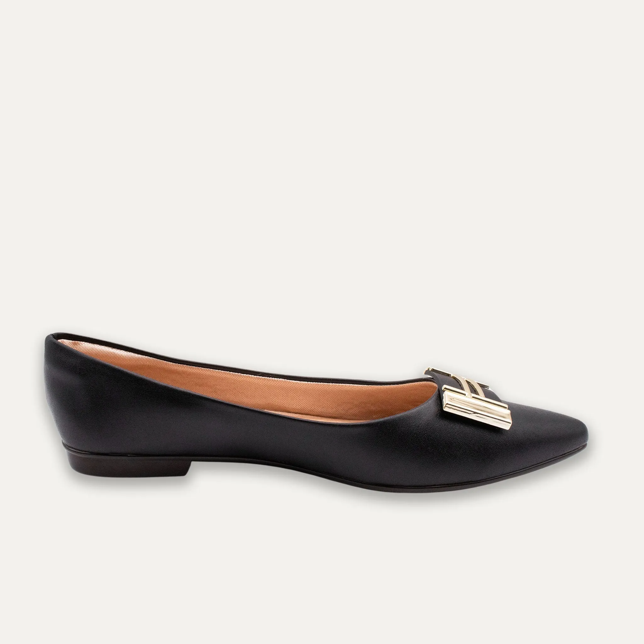 Analia Black Pointed Toe Flats