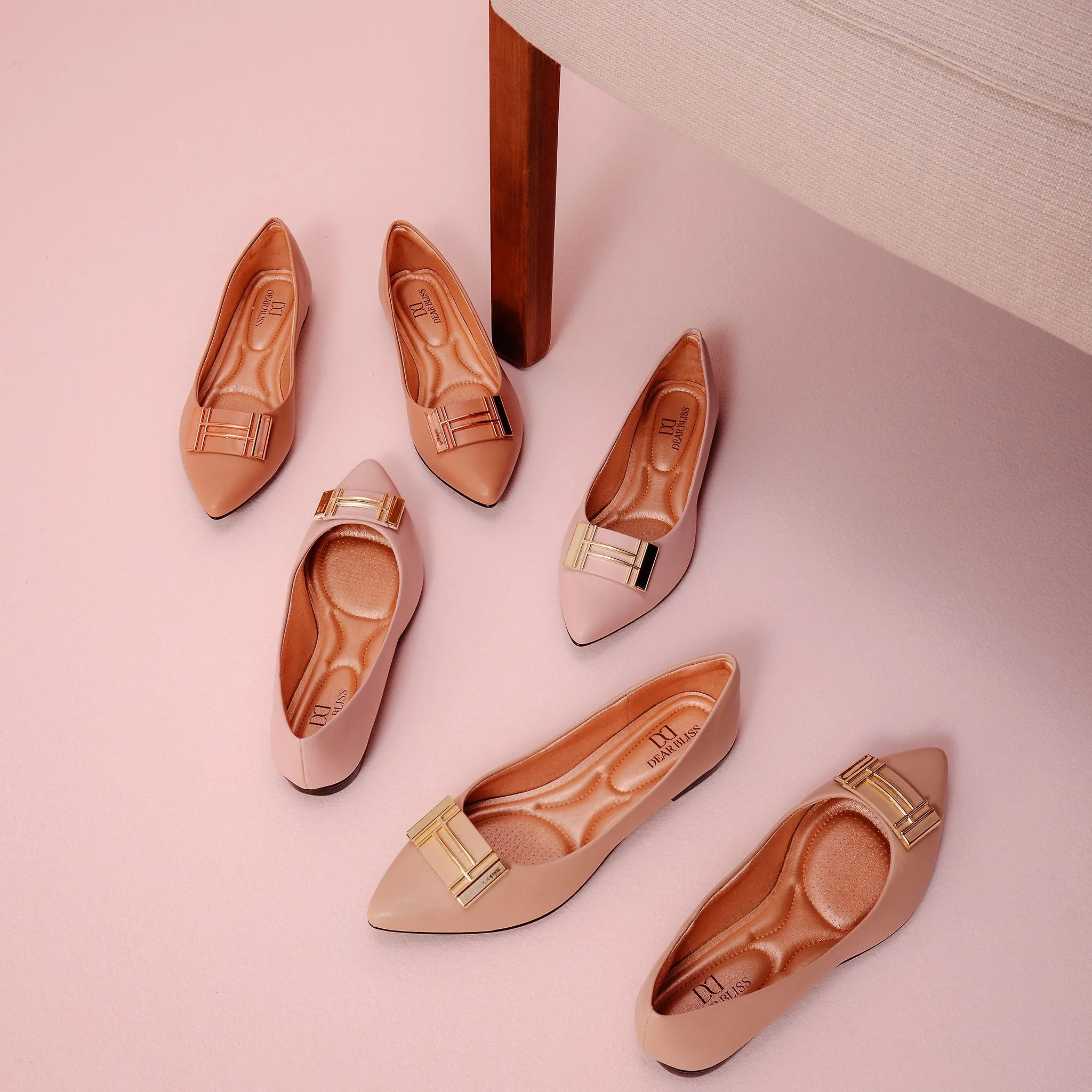 Analia Nude Pointed Toe Flats