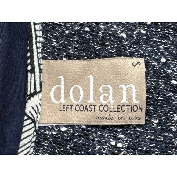 Anthropologie Dolan Oak Street Boucle Knit Duster Cardigan Navy/White S
