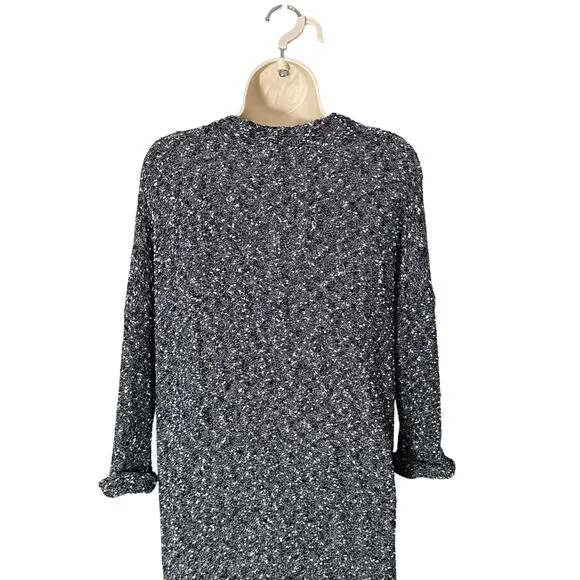 Anthropologie Dolan Oak Street Boucle Knit Duster Cardigan Navy/White S