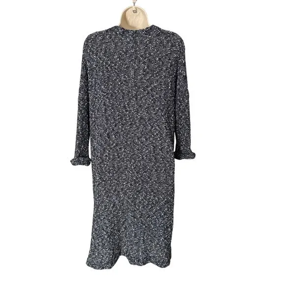 Anthropologie Dolan Oak Street Boucle Knit Duster Cardigan Navy/White S