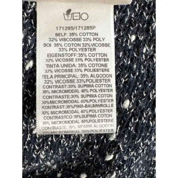 Anthropologie Dolan Oak Street Boucle Knit Duster Cardigan Navy/White S