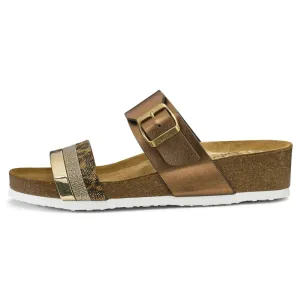 Ara Bonnie Gold/Leo/Bronze Cork Wedge Slide Sandal (Women's)