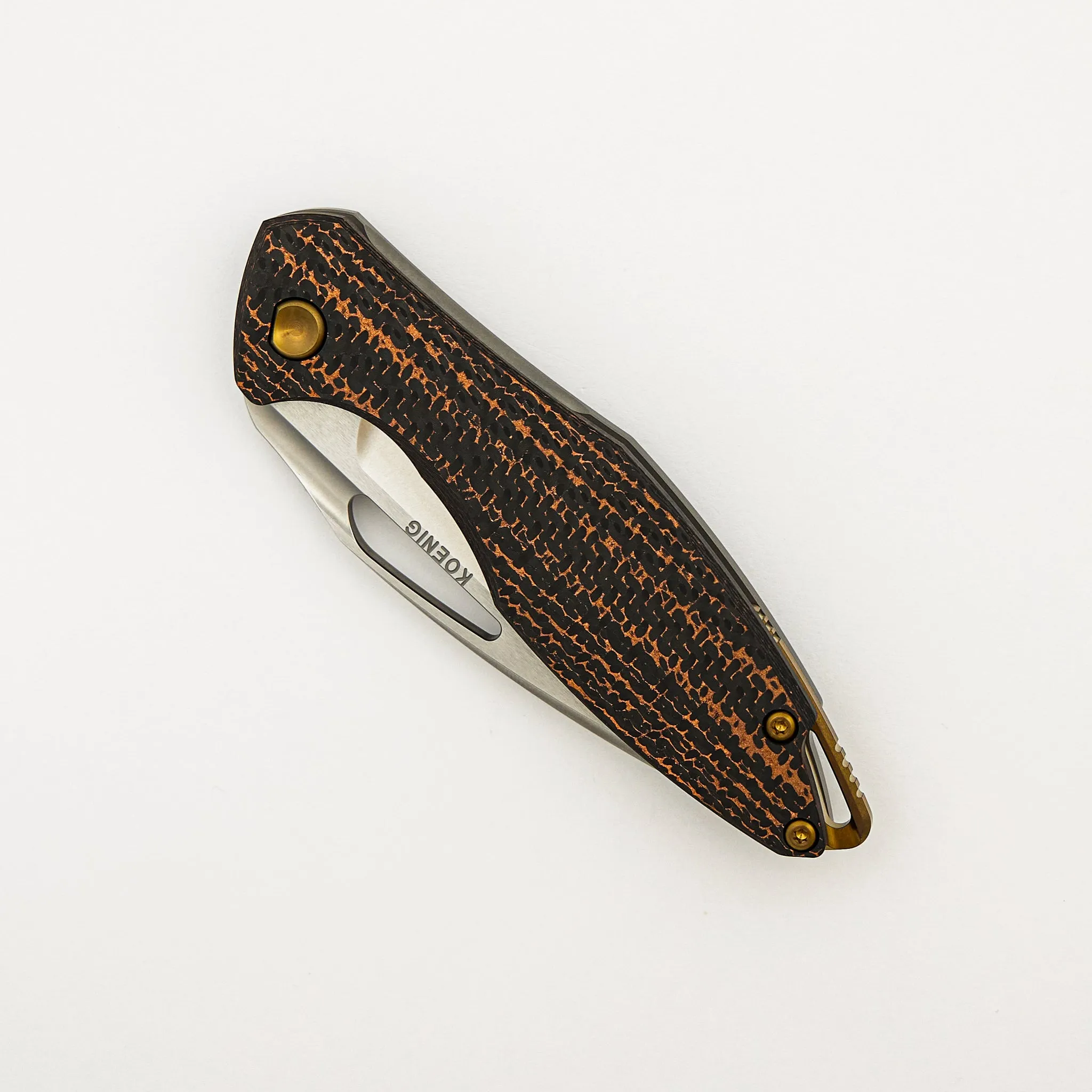Arius - Non-Flipper - 2022 Blade Show Exclusive - Woven Copper Carbon Fiber Handle