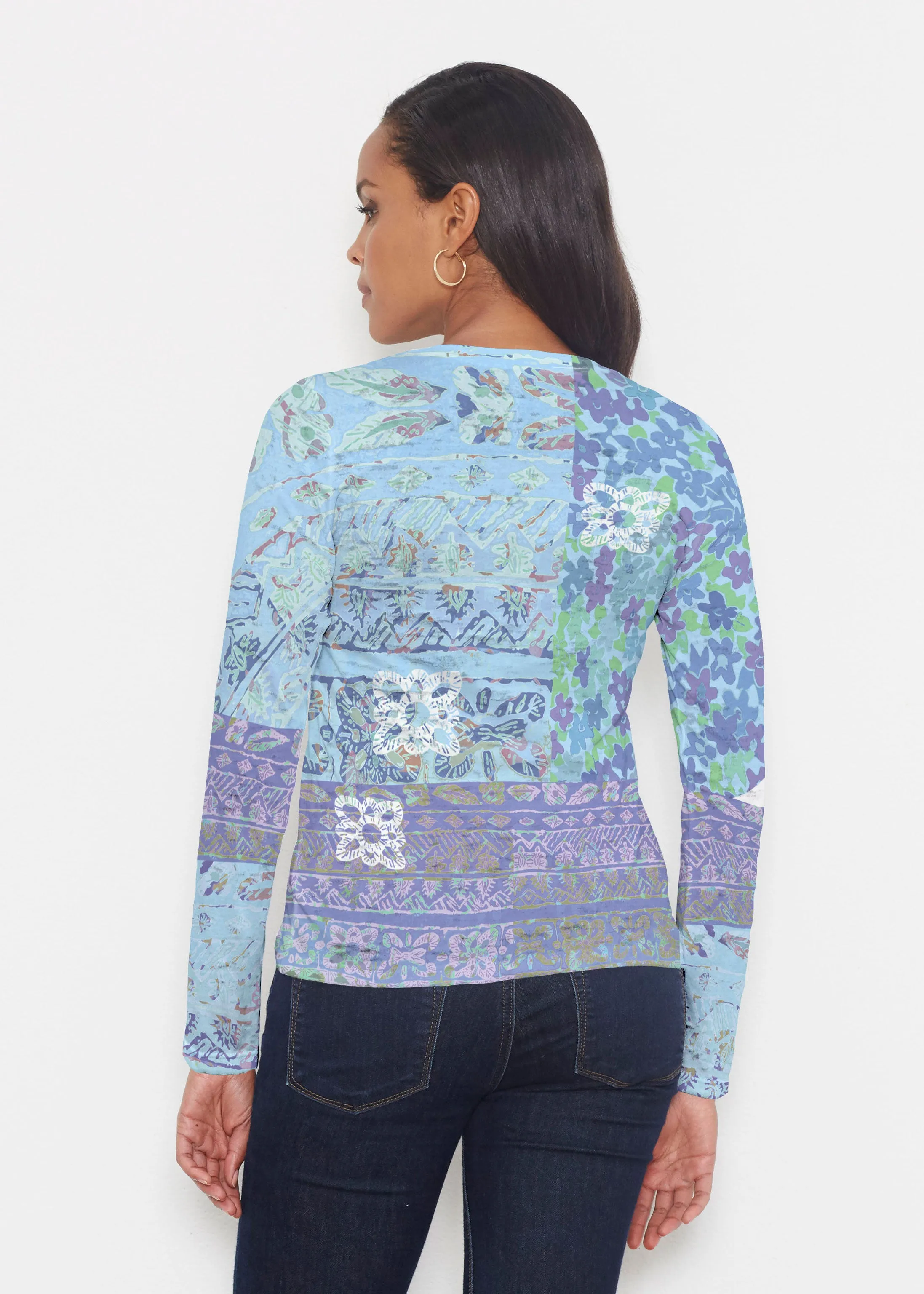 Aspen Aqua (19186) ~ Signature Long Sleeve Crew Shirt