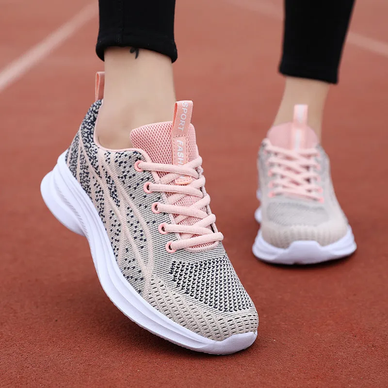 Athletic Shoes - Breathable Mesh Lace Up Athletic