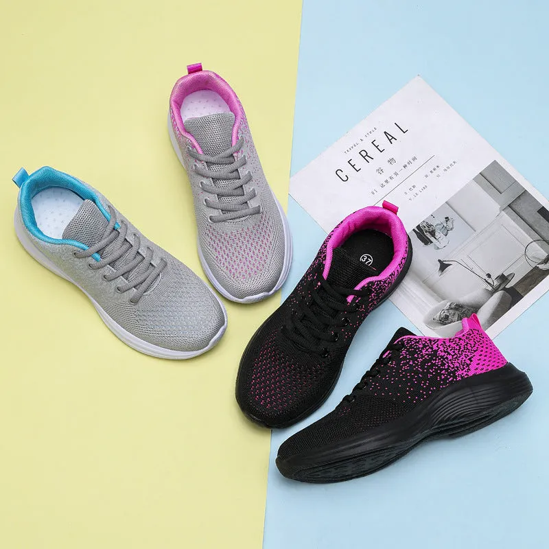 Athletic Shoes - Breathable Mesh Round Toe Athletic
