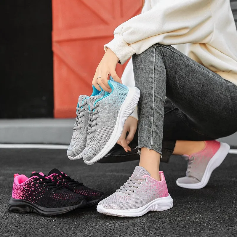 Athletic Shoes - Breathable Mesh Round Toe Athletic