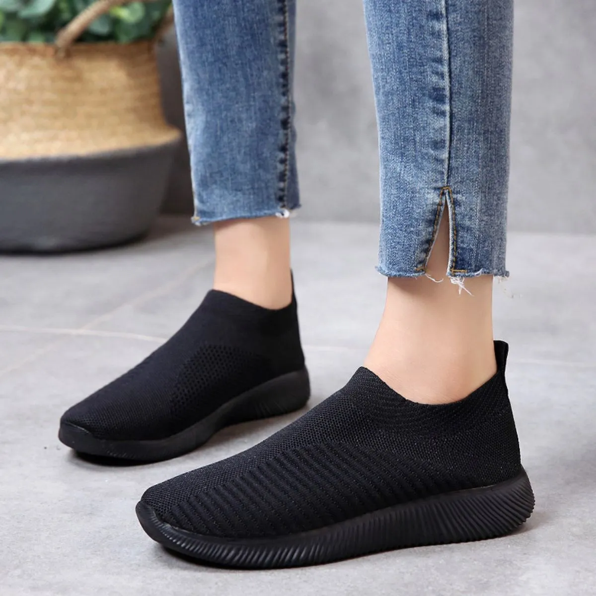 Athletic Shoes - Breathable Mesh Slip-On Athletic