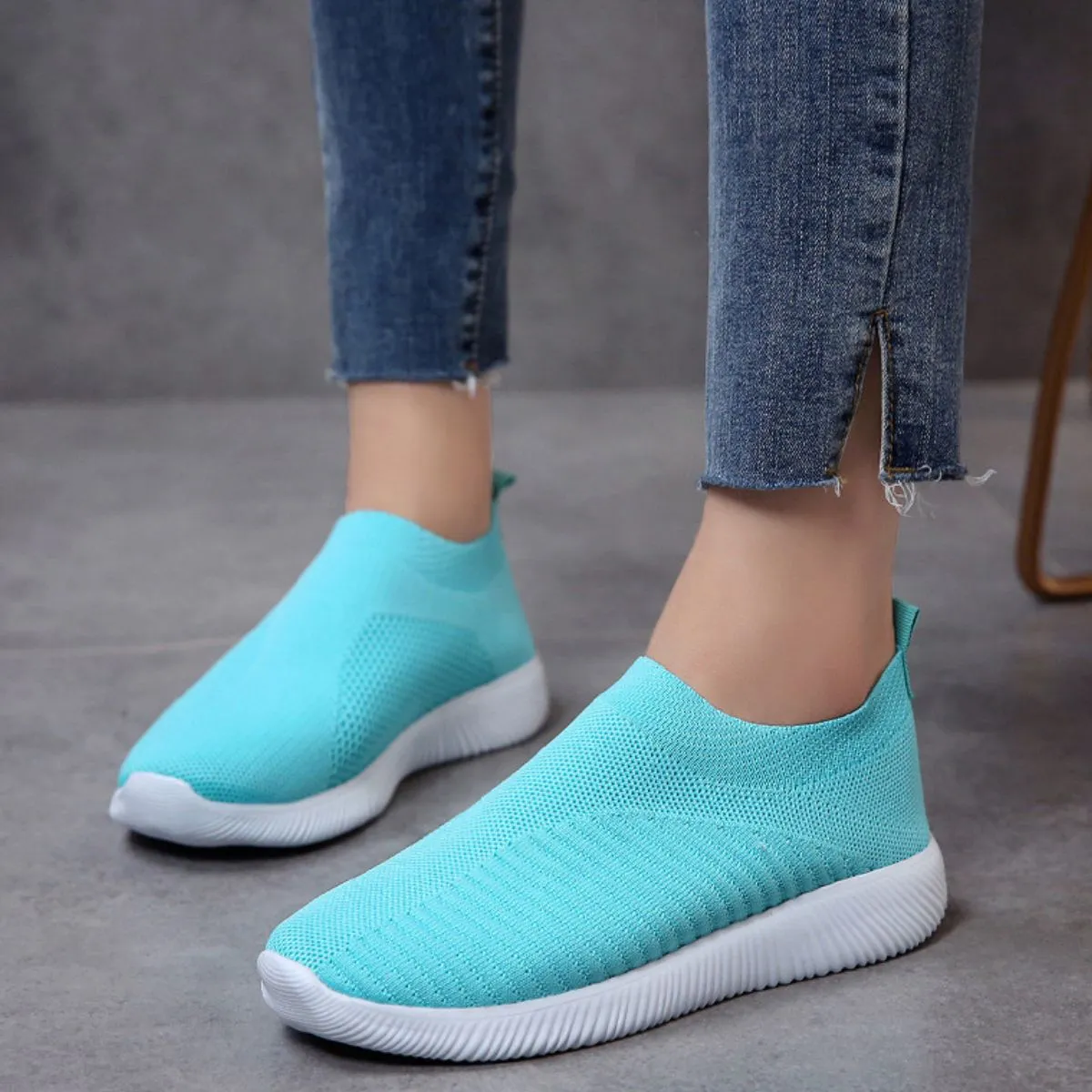 Athletic Shoes - Breathable Mesh Slip-On Athletic