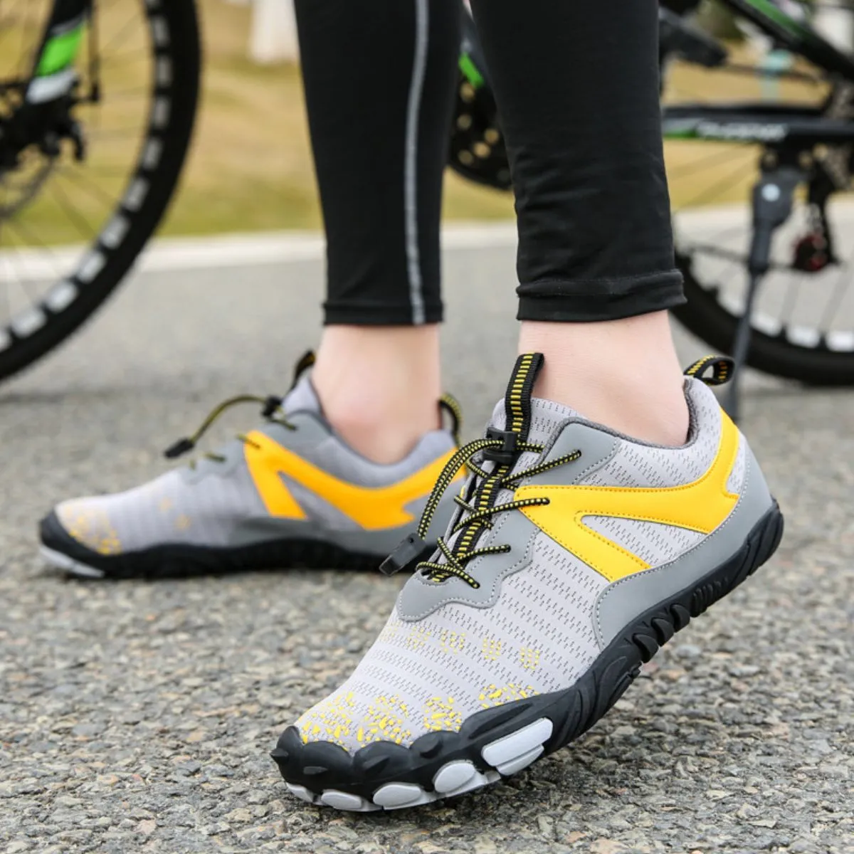 Athletic Shoes - Elastic Lock Laces Mesh Contrast Breathable Athletic