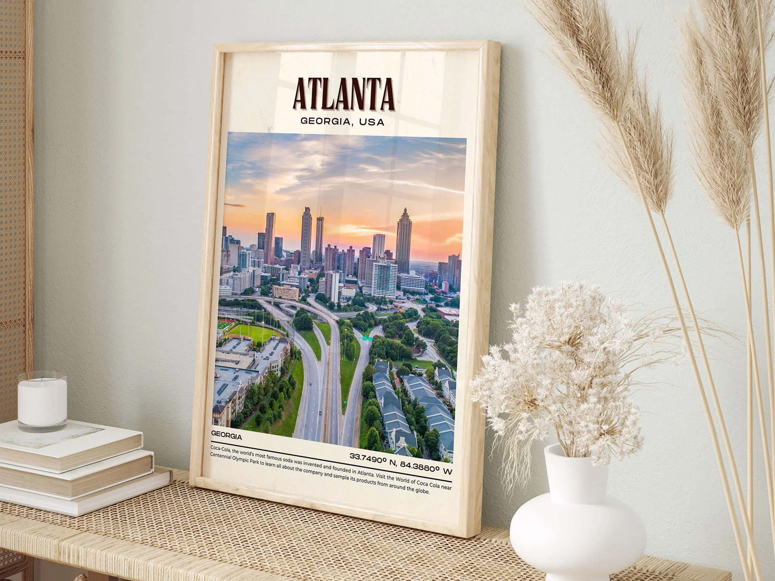 Atlanta Vintage Wall Art, Georgia, USA