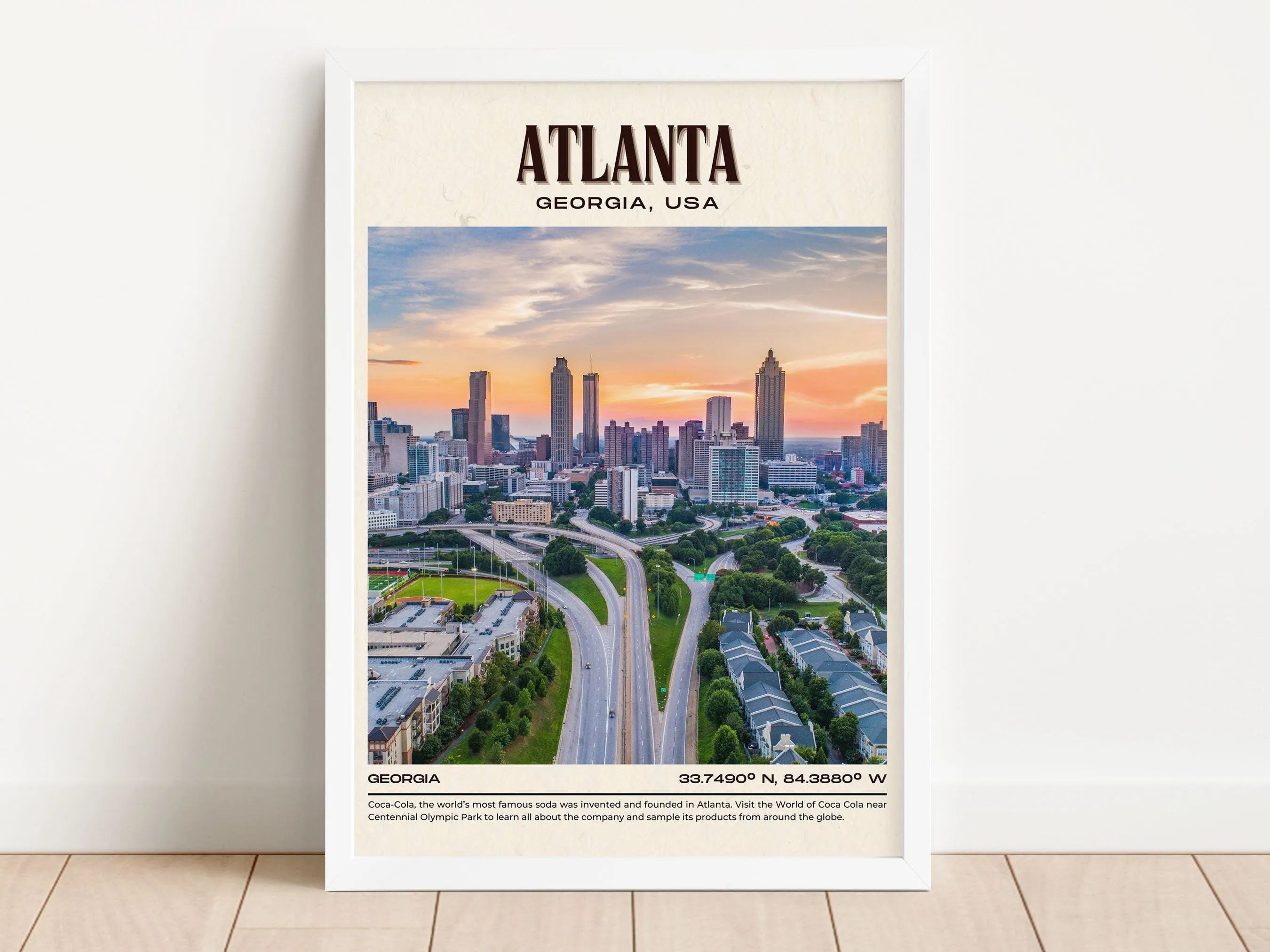 Atlanta Vintage Wall Art, Georgia, USA