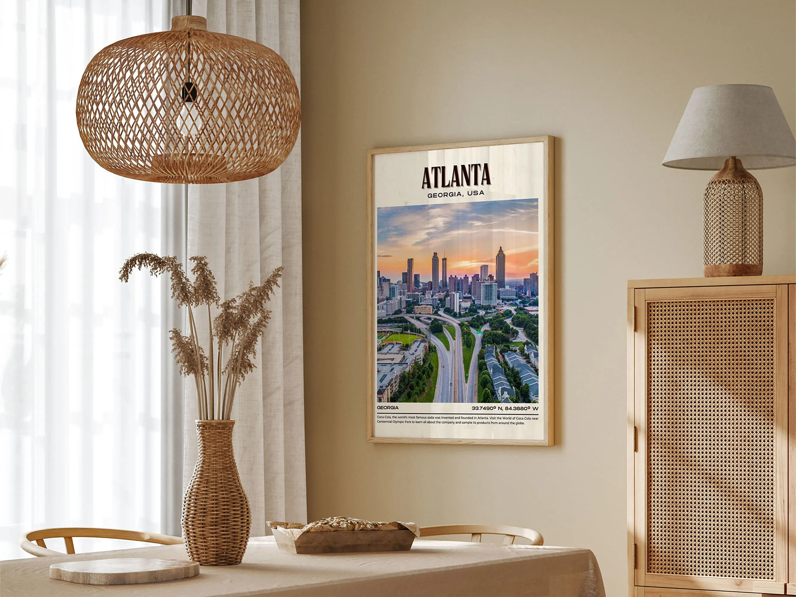 Atlanta Vintage Wall Art, Georgia, USA