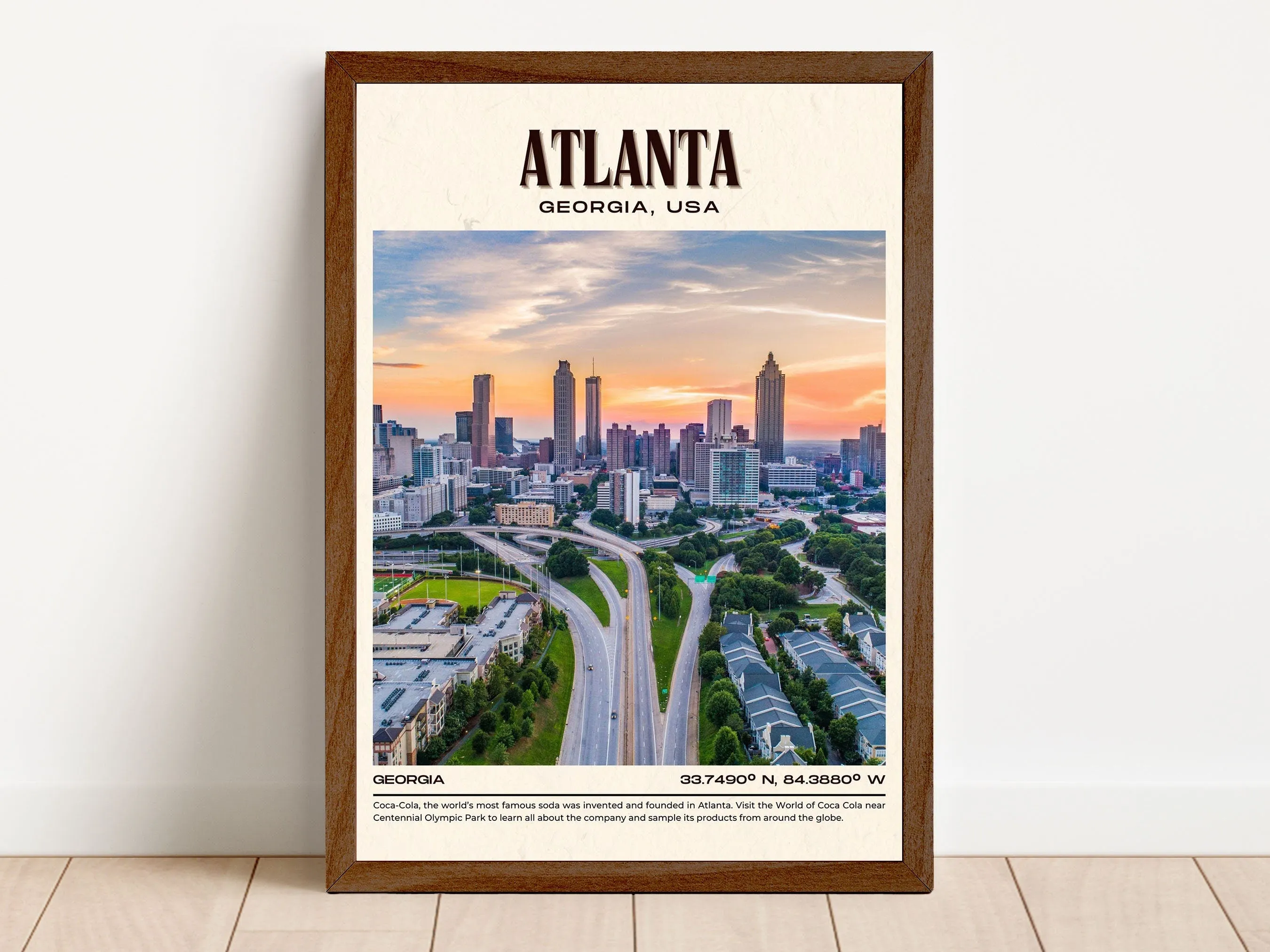 Atlanta Vintage Wall Art, Georgia, USA
