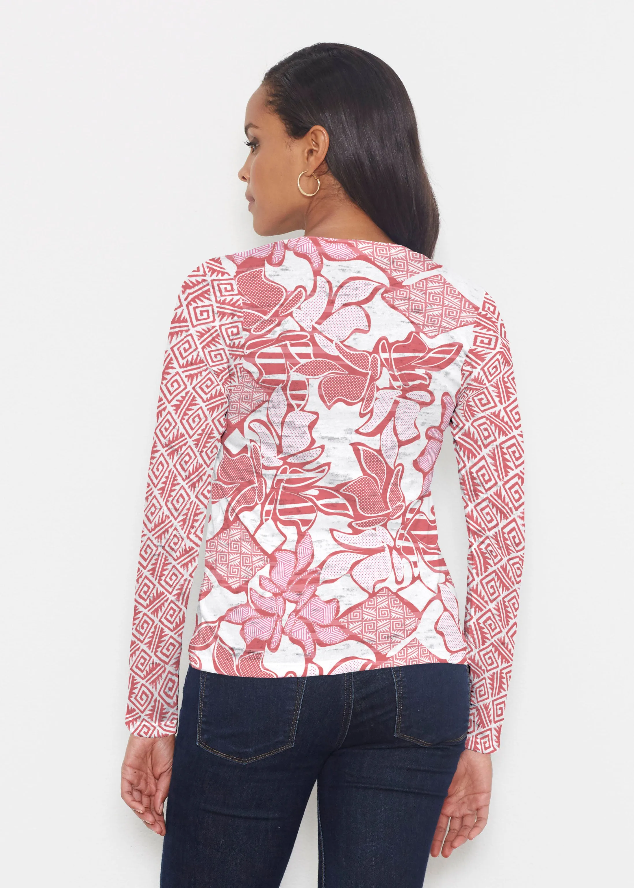Aztek Sail Red (8117) ~ Signature Long Sleeve Crew Shirt